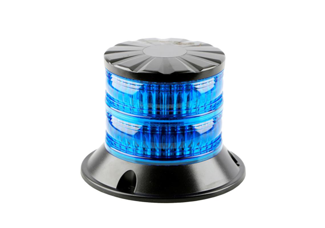 Gyrophare LED Bleu double étage classe 2  fixation 3 points
